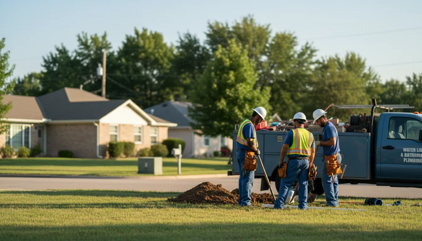 Residential water line and bathroom plumbing service in Hartley, IA